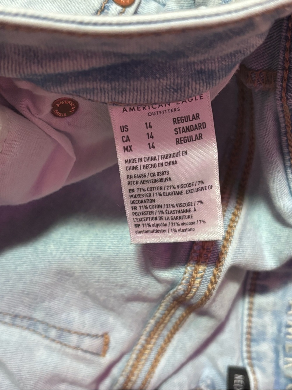 American Eagle Outfitters Light Blue Wide Leg Flare Jeans - Picture 3 of 5
